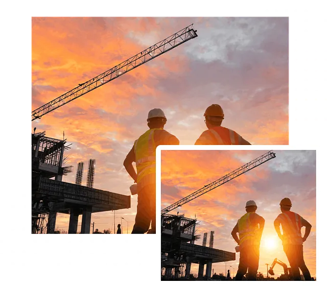 deux hommes sur un chantier